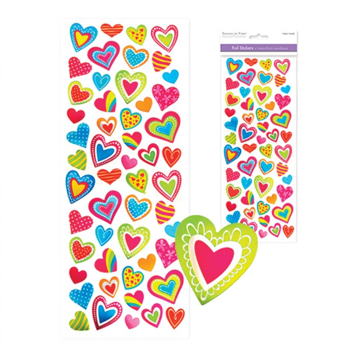 Primary Image of 3D Heart Sticker Sheet - One Sheet