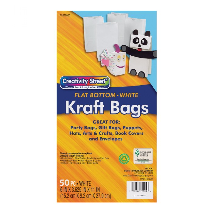 Alternate Image #1 of Kraft Bags in White 6" x 11" - 50 Bags