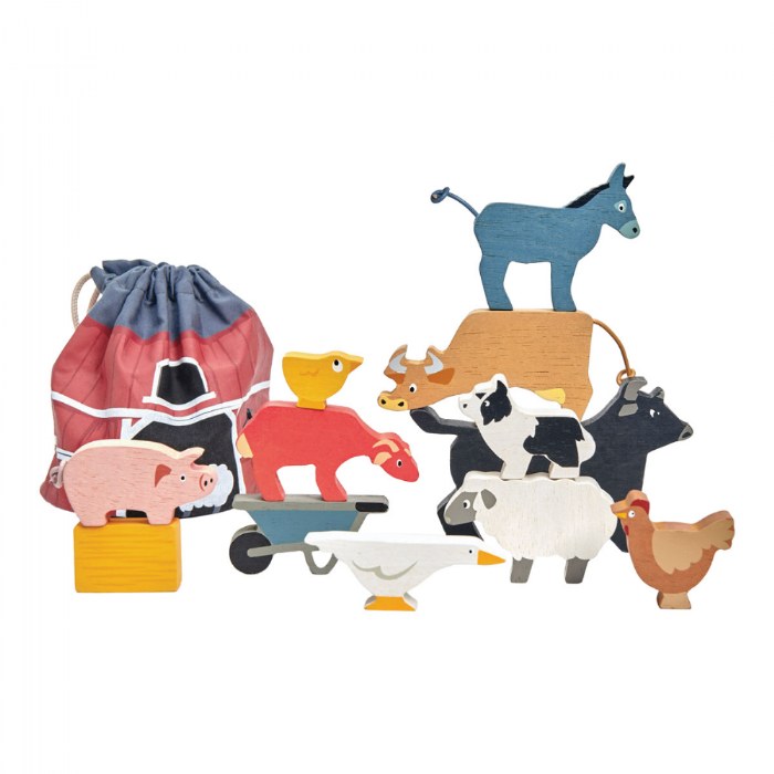 Alternate Image #1 of Wooden Farmyard - Chicken Coop & Stacking Farm Animals