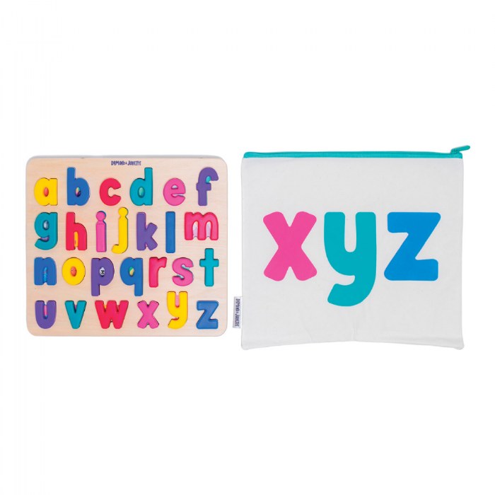 Alternate Image #1 of Lowercase Find & Fit Silicone Puzzle with Wooden Tray