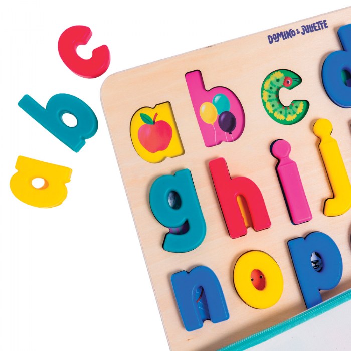 Alternate Image #1 of Lowercase Find & Fit Silicone Puzzle with Wooden Tray