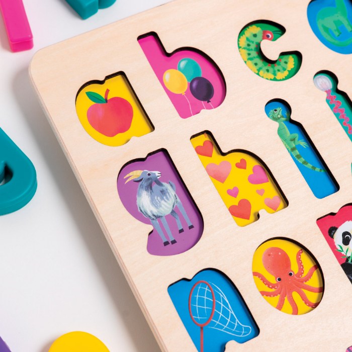 Alternate Image #1 of Lowercase Find & Fit Silicone Puzzle with Wooden Tray