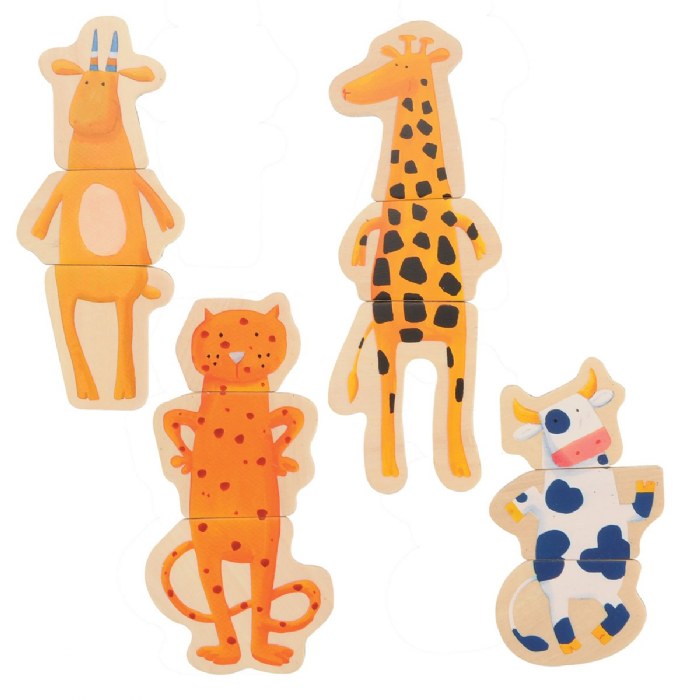 Alternate Image #1 of Magnetic Crazy Animal Puzzles - Set of 8