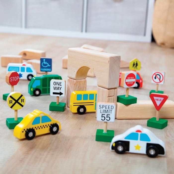 Alternate Image #1 of Wooden Vehicles and Traffic Signs - 15 Pieces