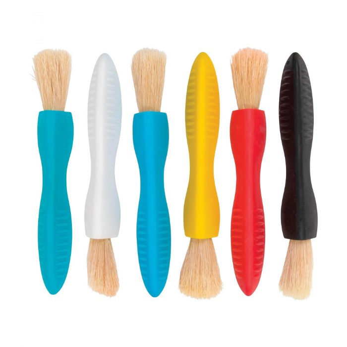 Alternate Image #1 of Triangle Grip Assorted Color Paint Brushes - Set of 6