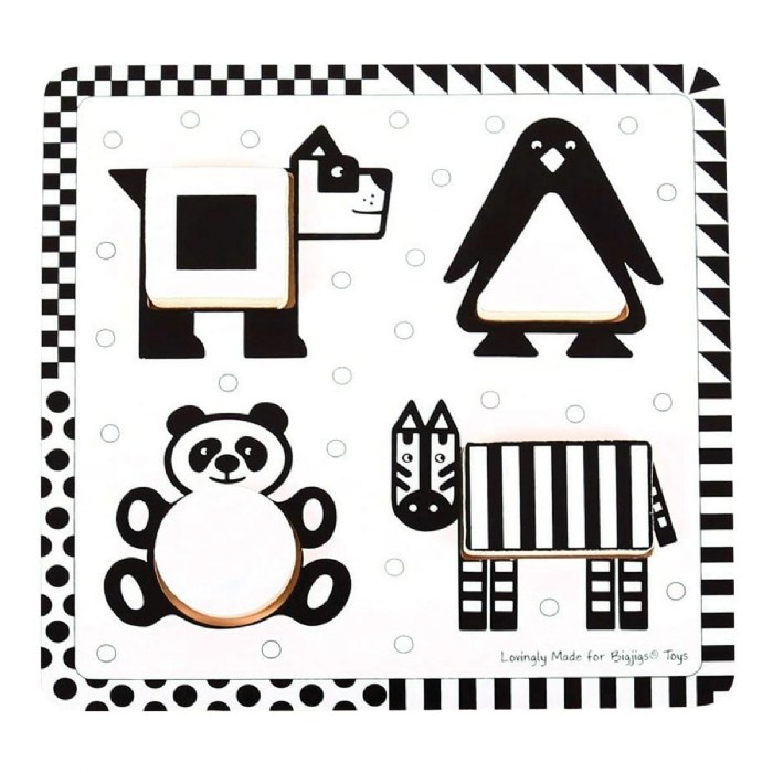Alternate Image #1 of Black & White Animal Puzzle - Set of 2