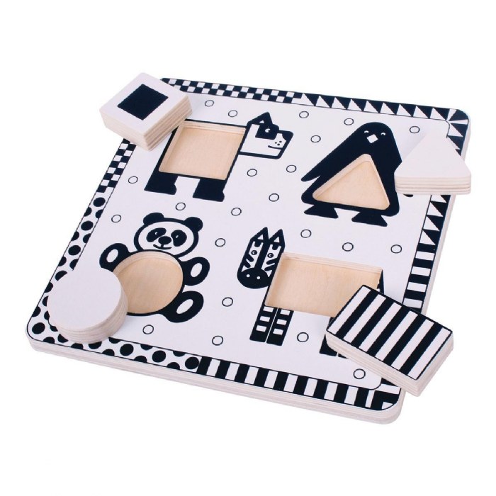 Alternate Image #1 of Black & White Animal Puzzle - Set of 2