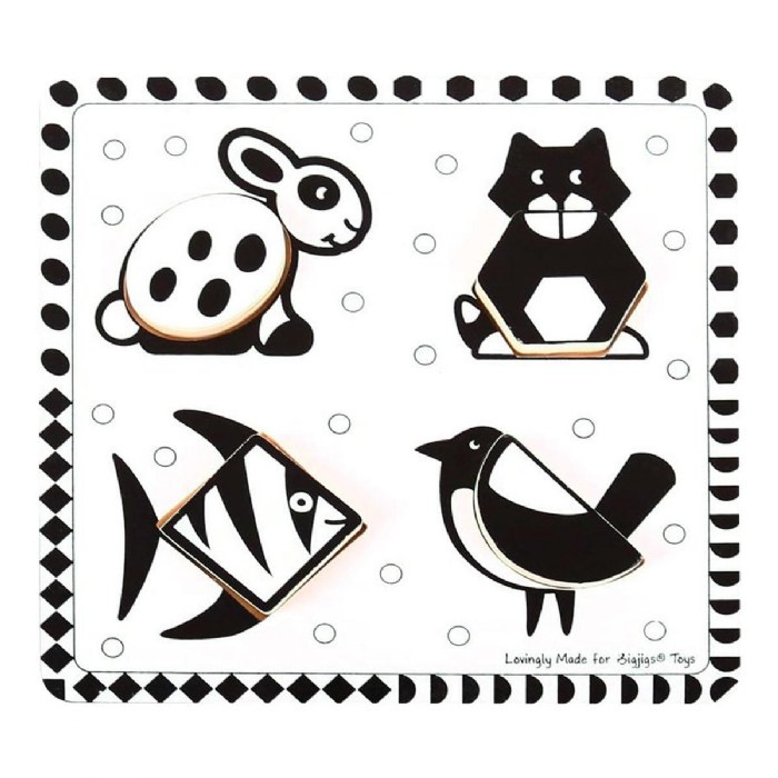 Alternate Image #1 of Black & White Animal Puzzle - Set of 2