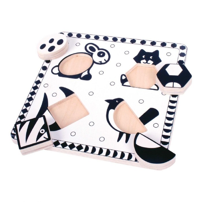 Alternate Image #1 of Black & White Animal Puzzle - Set of 2