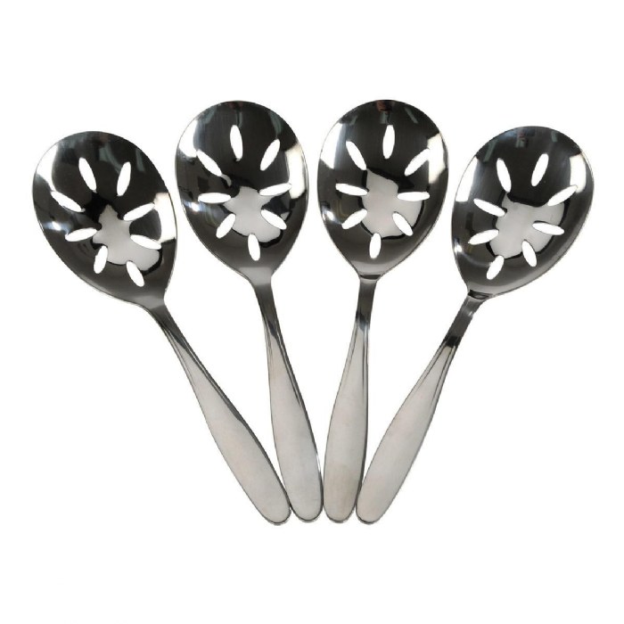 Primary Image of Polished Stainless Steel Slotted Spoons - Set of 4