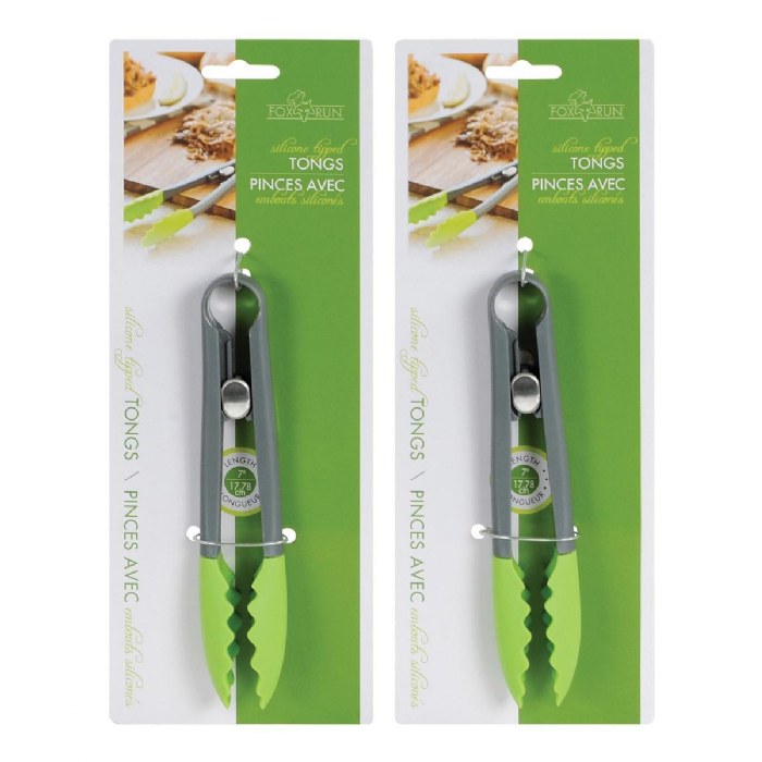 Alternate Image #1 of 7" Silicone Mini Tongs - Set of 2