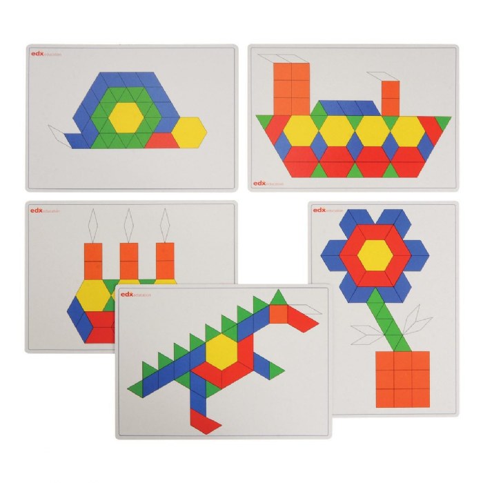 Alternate Image #1 of Pattern Blocks Puzzle Picture Cards - 20 Cards