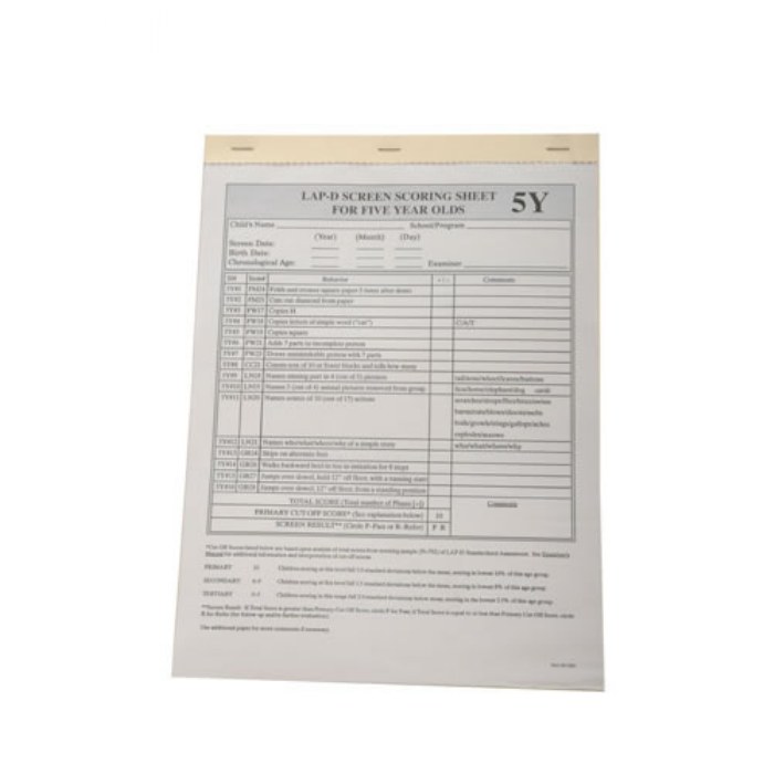 Primary Image of LAP&trade;-D Screens Age 5 Scoring Profile