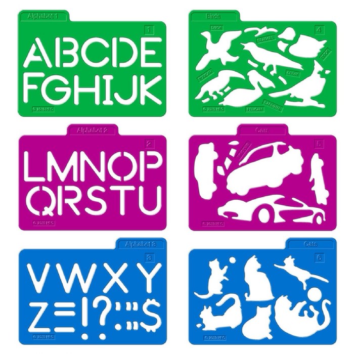 Alternate Image #1 of Stencil Mill Collection of Alphabets, Numbers, Animals, People and more