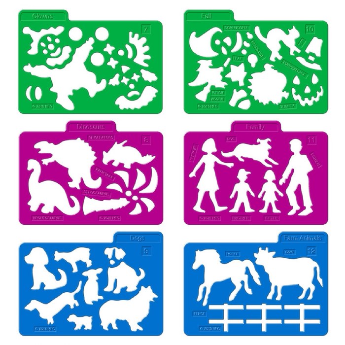 Alternate Image #1 of Stencil Mill Collection of Alphabets, Numbers, Animals, People and more