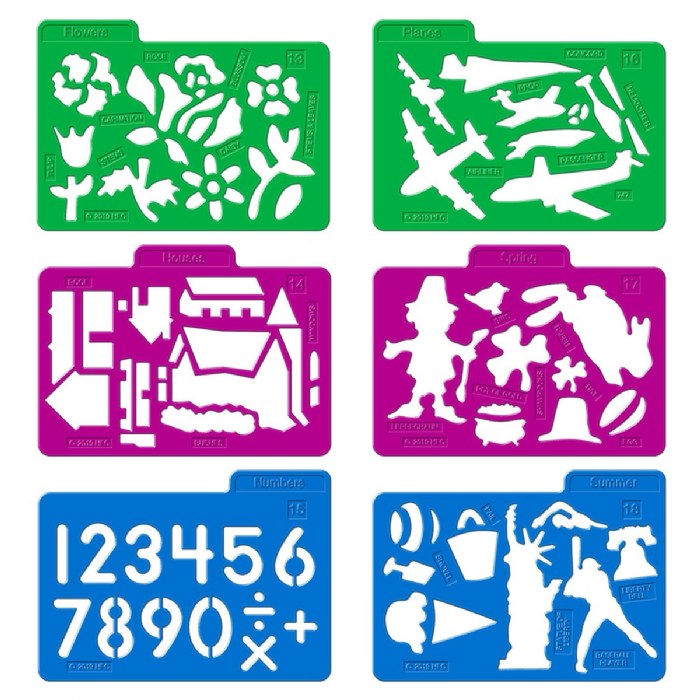 Alternate Image #1 of Stencil Mill Collection of Alphabets, Numbers, Animals, People and more