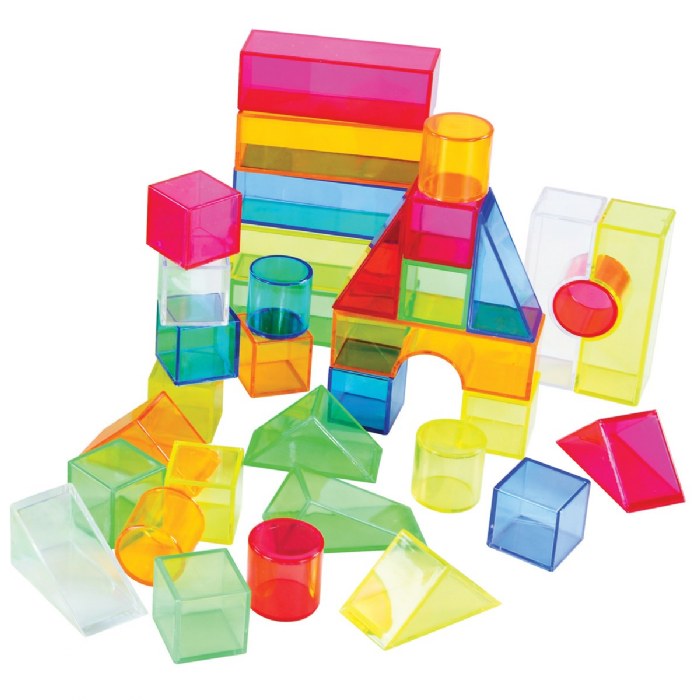 Alternate Image #1 of Transparent Light and Color Blocks - 108 Pieces