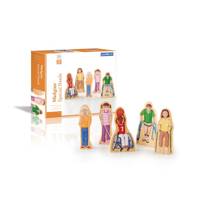 Alternate Image #1 of Wooden Wedgie Friends with Special Needs - Set of 5