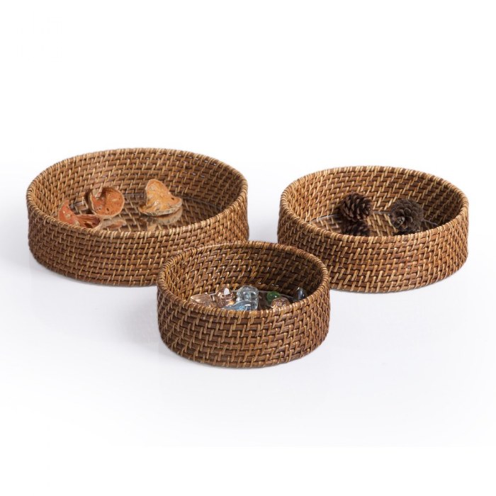 Alternate Image #1 of Sense of Place Circle Woven Mirror Trays - Set of 3