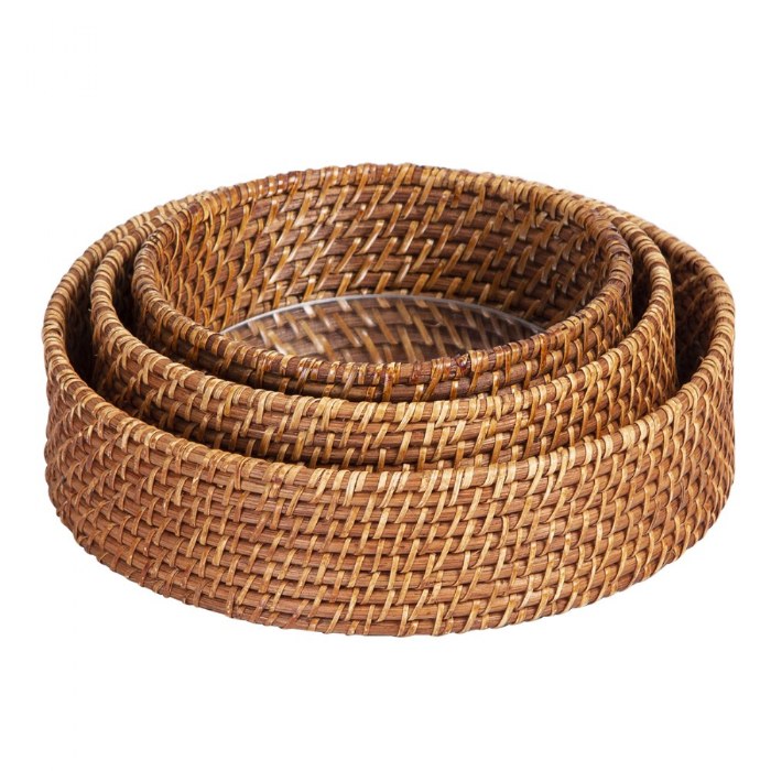 Alternate Image #1 of Sense of Place Circle Woven Mirror Trays - Set of 3