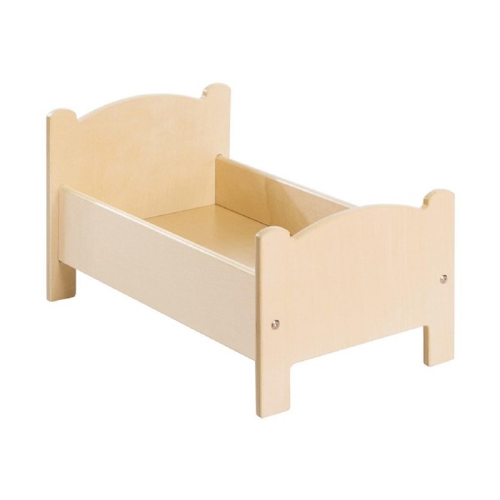 Alternate Image #1 of Wooden Doll Bed with Bedding