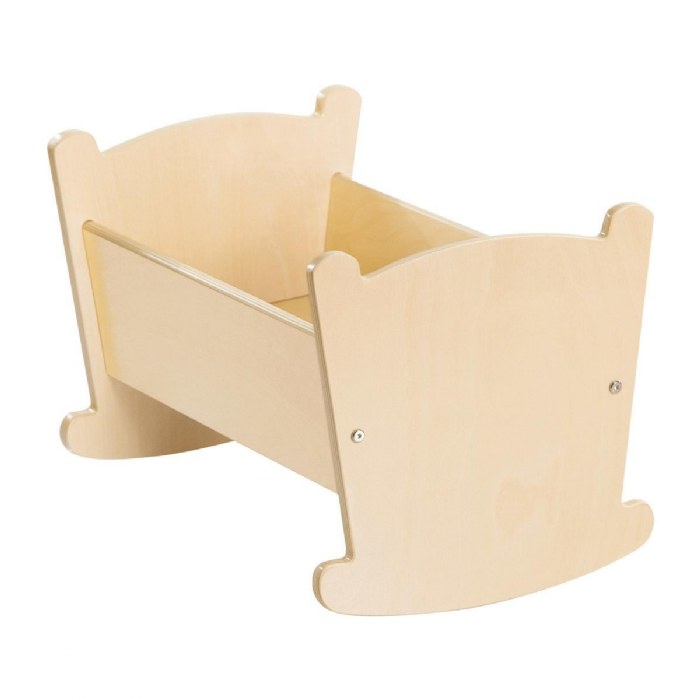 Alternate Image #1 of Wooden Doll Cradle with Pillow and Blanket