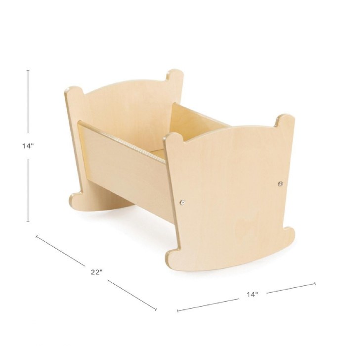 Alternate Image #1 of Wooden Doll Cradle with Pillow and Blanket