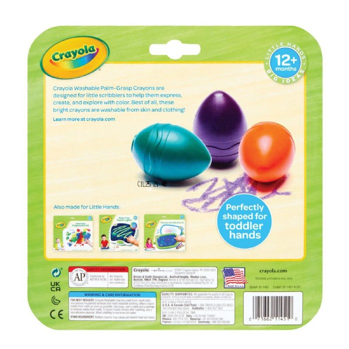 Alternate Image #1 of My First Crayola&trade; Palm-Grip Crayons - Single box - 6 colors