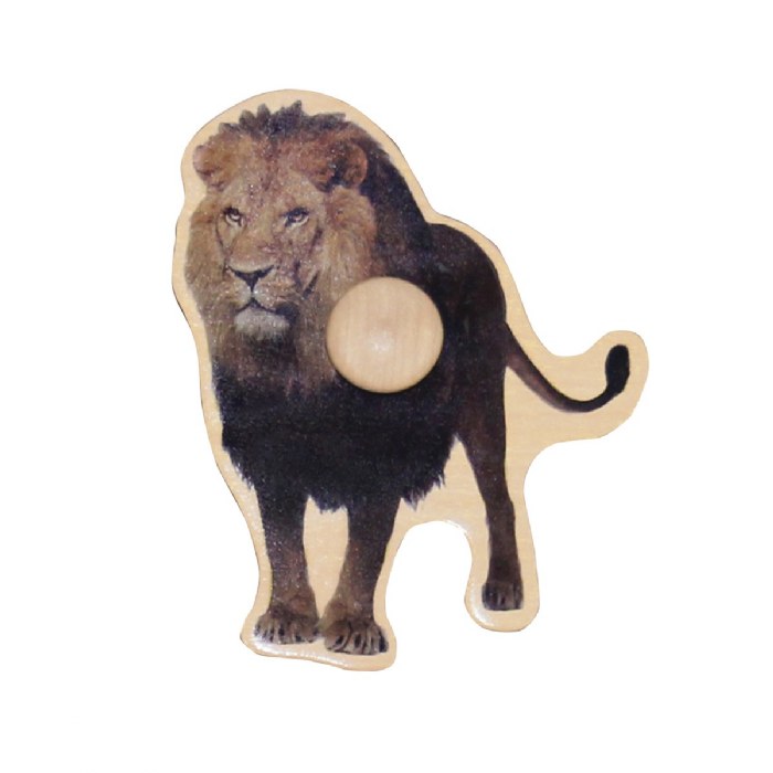 Alternate Image #1 of Large Knob Wild Animals Puzzle - Elephant, Zebra, Lion, Giraffe