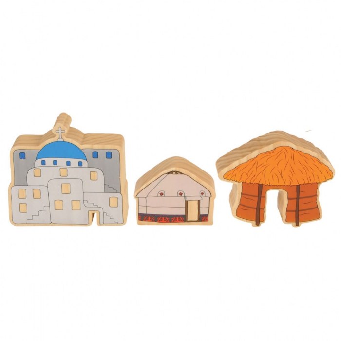 Alternate Image #1 of Homes Around the World Wooden Blocks - 15 Pieces