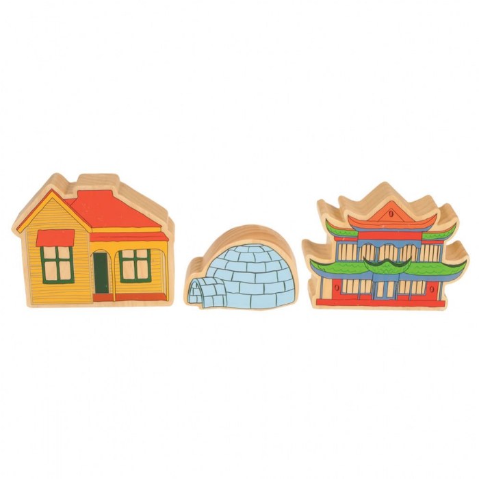 Alternate Image #1 of Homes Around the World Wooden Blocks - 15 Pieces