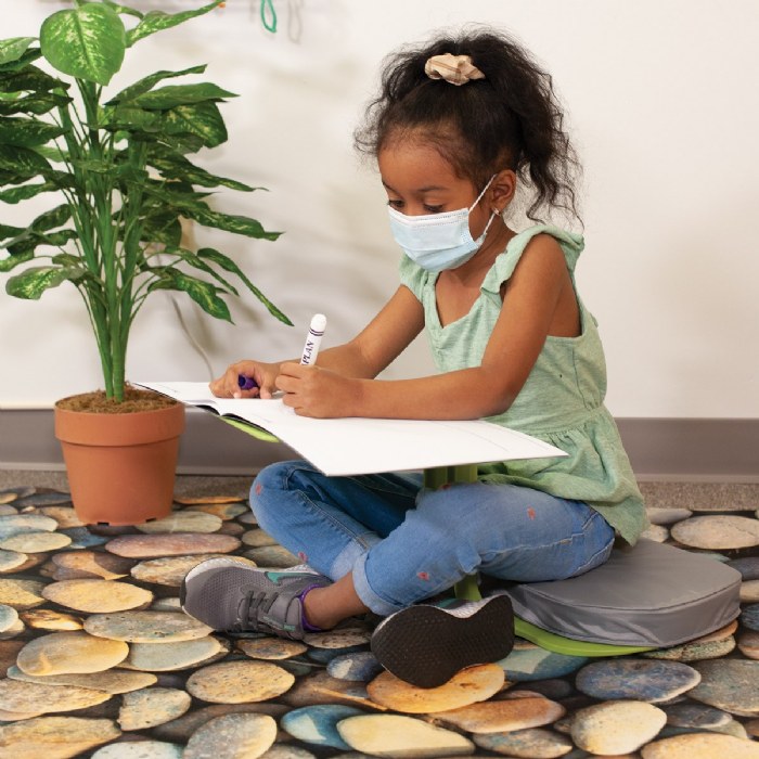 Alternate Image #1 of STEM Play Mat - Vibrant Real Image Pebbles Mat