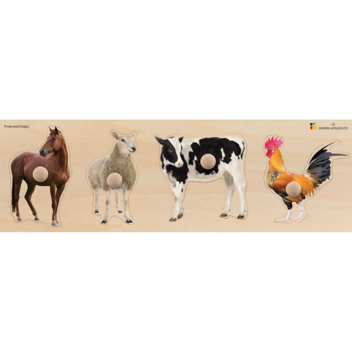 Alternate Image #1 of Large Knob Animal Puzzles - Pets, Farm Animals and Wild Animals
