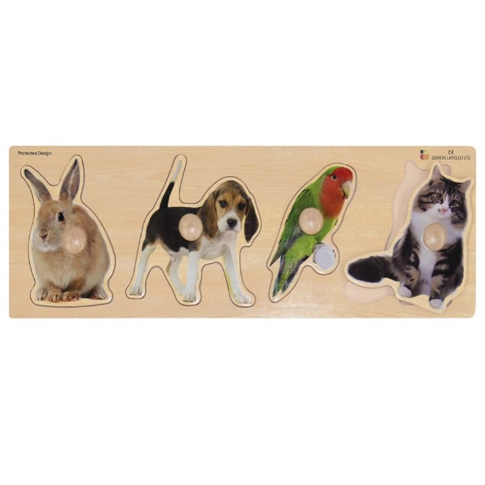 Alternate Image #1 of Large Knob Animal Puzzles - Pets, Farm Animals and Wild Animals