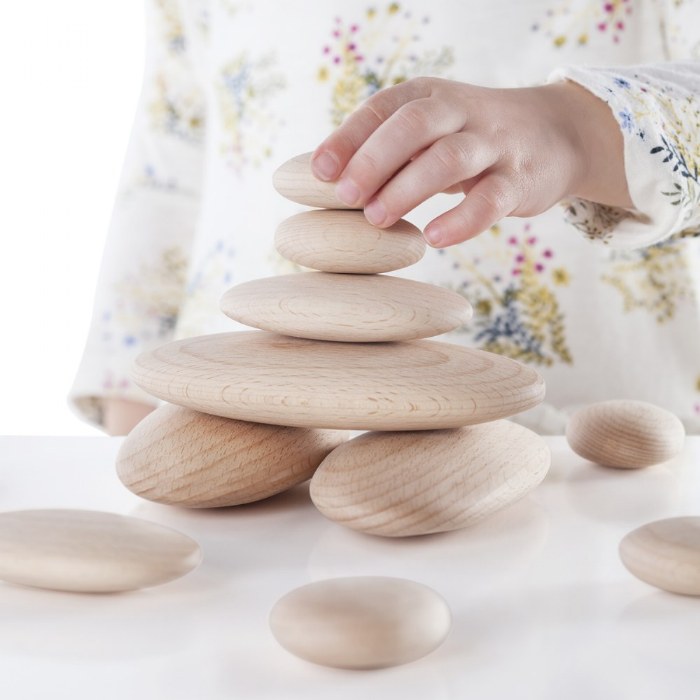 Alternate Image #1 of Wood Stackers: River Stones - 20 Pieces