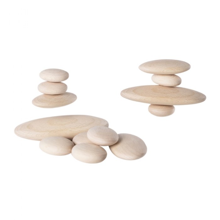 Alternate Image #1 of Wood Stackers: River Stones - 20 Pieces