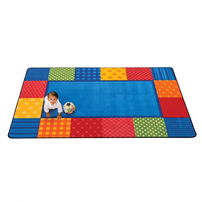 Alternate Image #1 of Pattern Blocks Primary Colors Rug - 6' x 9' Rectangle
