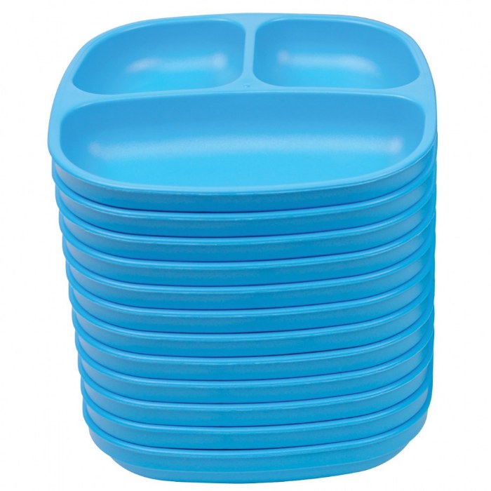 Primary Image of Family Style Dining - Set of 12 Blue Divided Plates