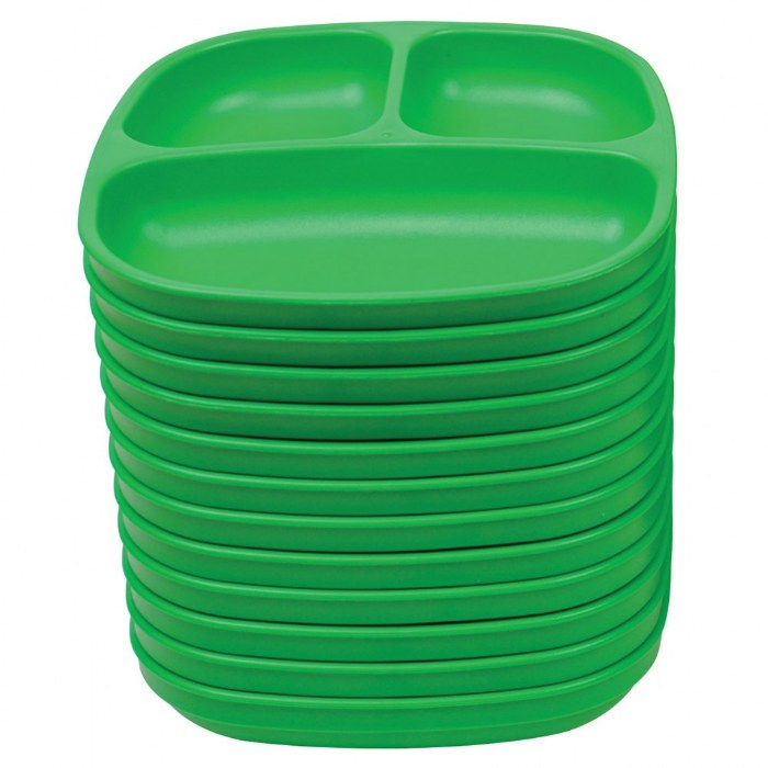 Primary Image of Family Style Dining - Set of 12 Green Divided Plates