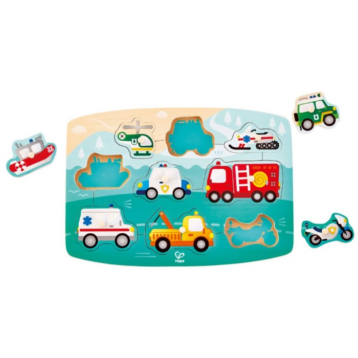 Alternate Image #1 of Vehicle Themed Peg Puzzle - Set of 2