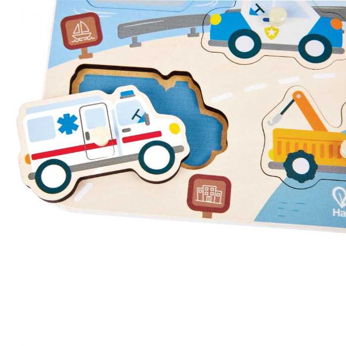 Alternate Image #1 of Vehicle Themed Peg Puzzle - Set of 2