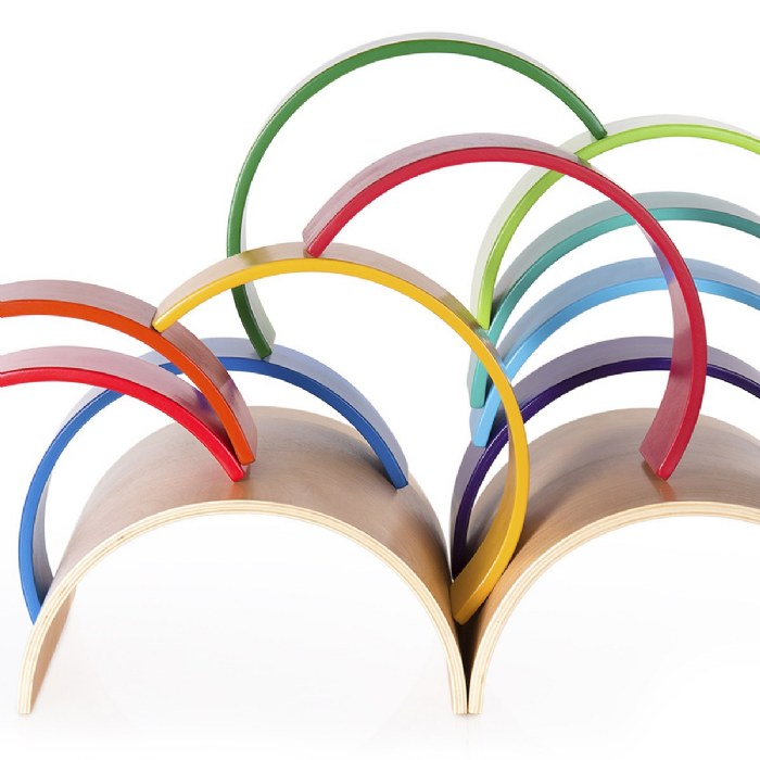 Alternate Image #1 of Wooden Rainbow Arches and Tunnels - 12 Pieces