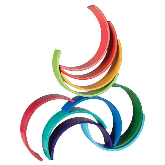 Alternate Image #1 of Wooden Rainbow Arches and Tunnels - 12 Pieces