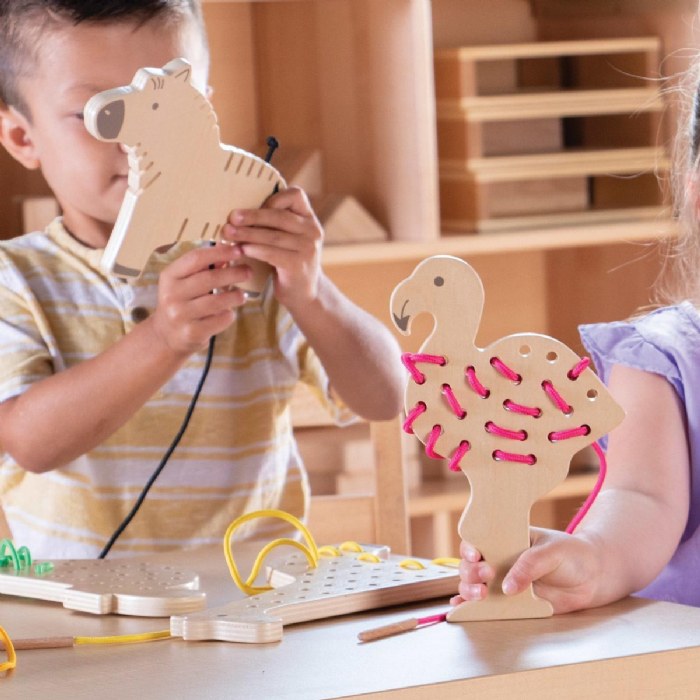 Alternate Image #1 of Safari Wooden Lacing Animals - Set of 5