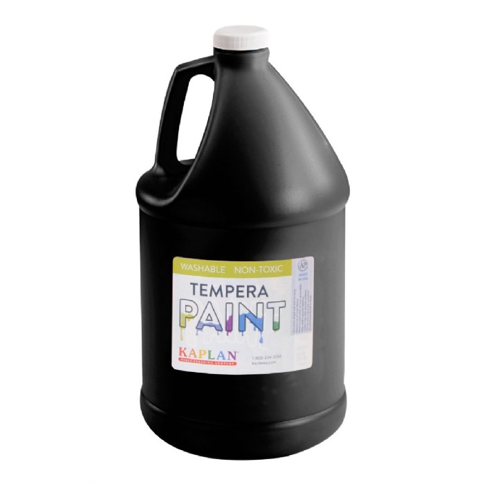 Primary Image of Kaplan Washable Tempera Paint - Black - 1 Gallon