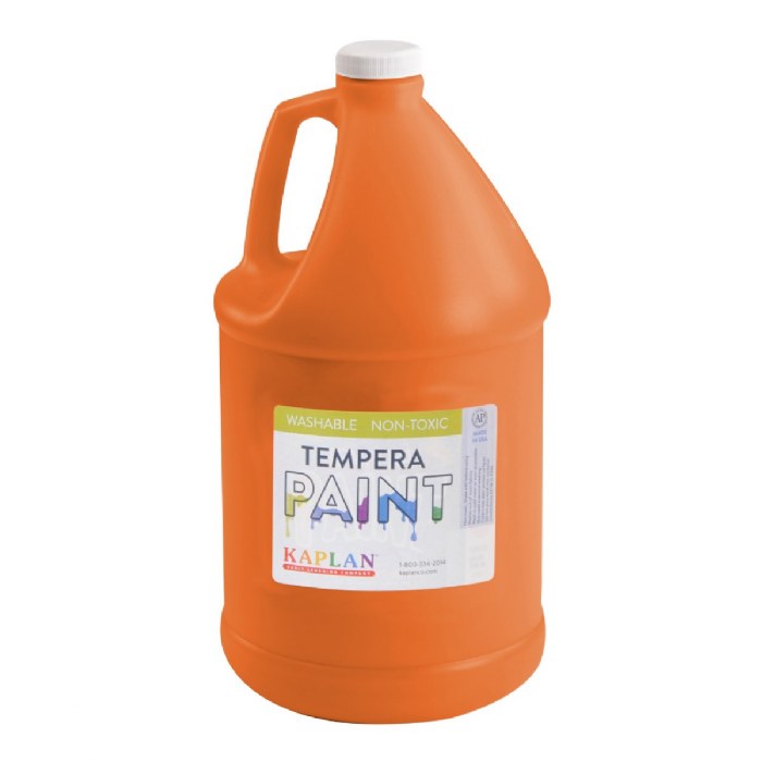 Primary Image of Kaplan Washable Tempera Paint - Orange - 1 Gallon