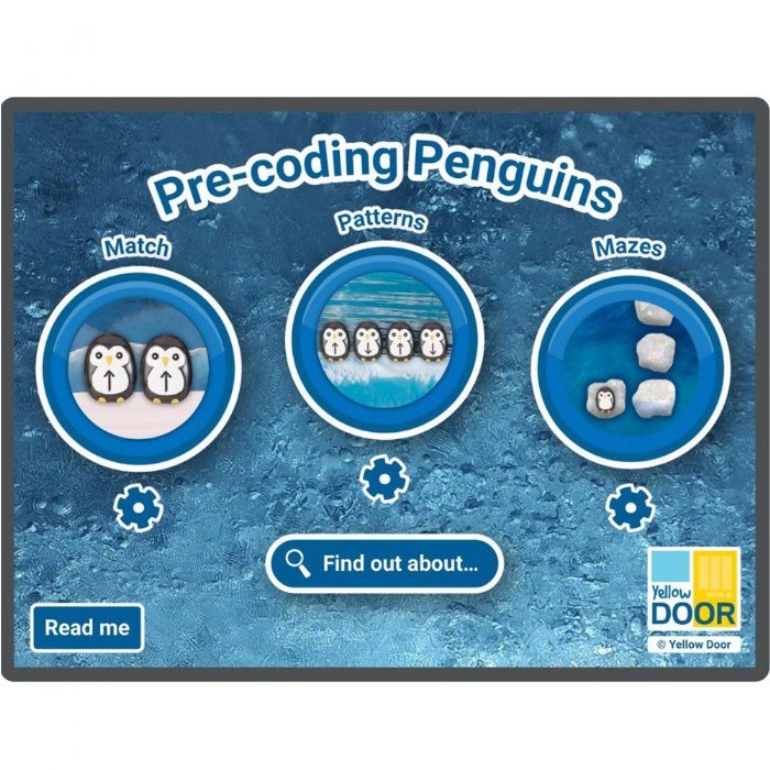 Primary Image of Pre-Coding with Penguins Software for Large Screens and Tablets