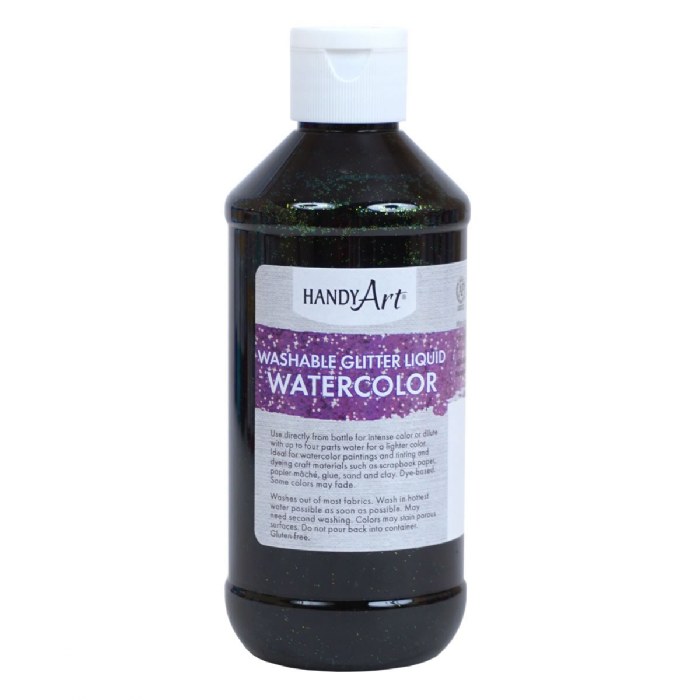 Primary Image of Glitter Liquid Watercolor 8 oz. - Black