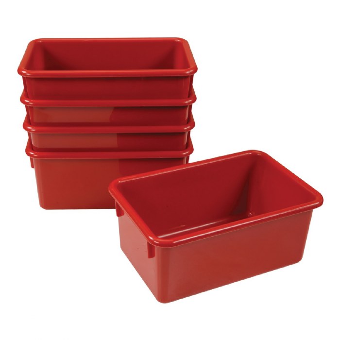 Primary Image of Red Colored Storage Bin - Set of 5