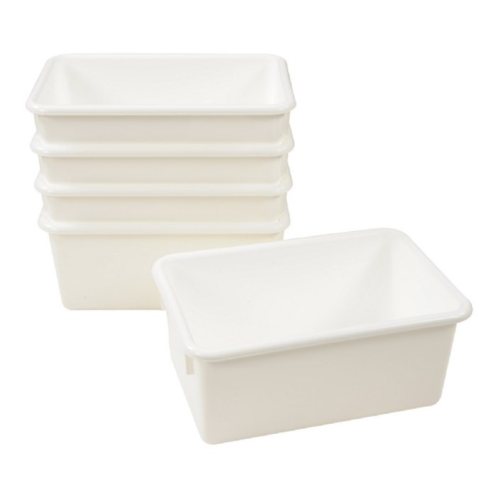 Primary Image of White Colored Storage Bin - Set of 5